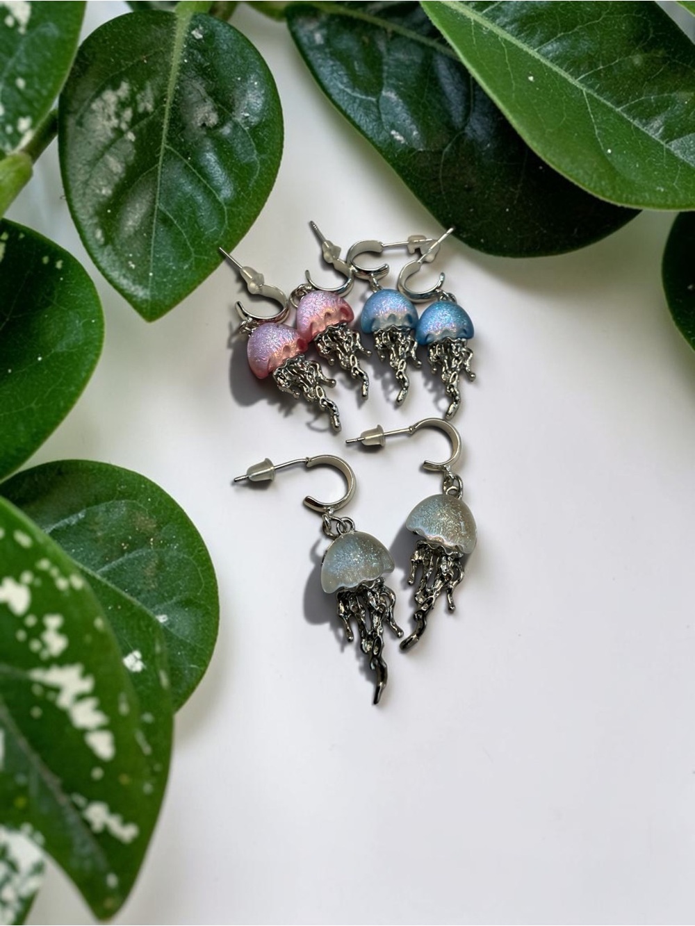 Earrings Handmade Iridescent Jellyfish Drop Earrings your choice!